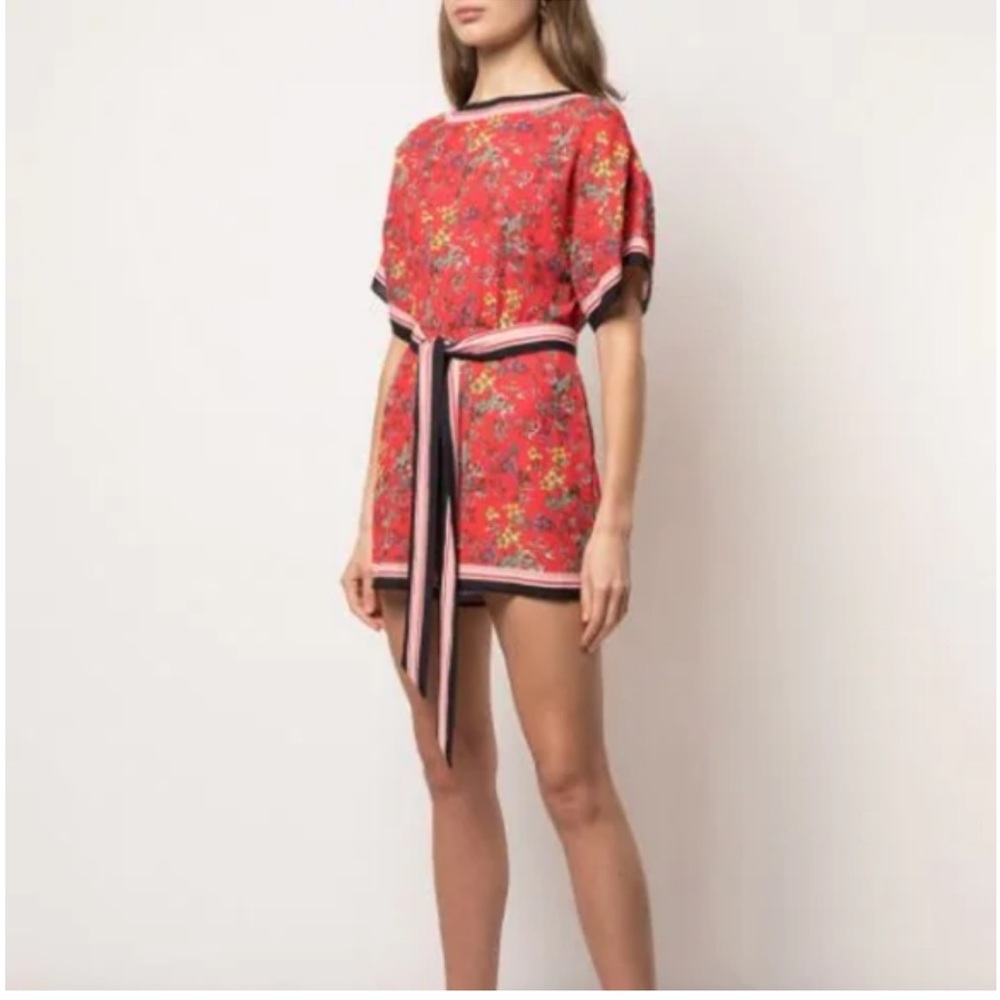 Alice + Olivia | Bowie Red Floral Romper